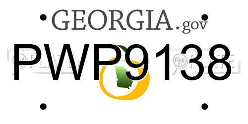 PWP9138 Georgia License Plate