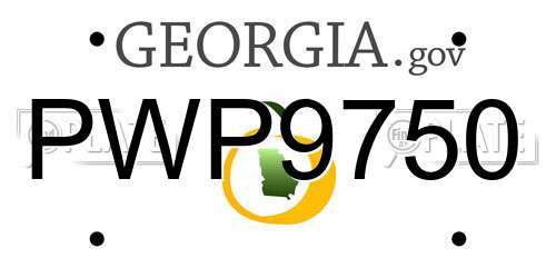 PWP9750 Georgia License Plate