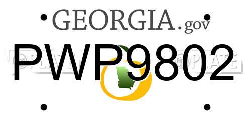 PWP9802 Georgia License Plate