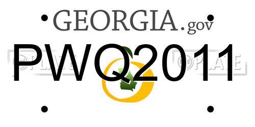 PWQ2011 Georgia License Plate