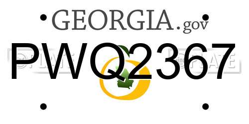 PWQ2367 Georgia License Plate