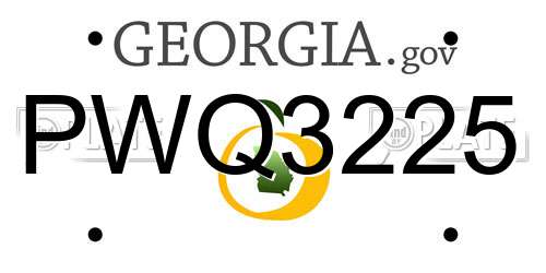 PWQ3225 Georgia License Plate