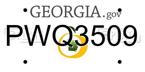PWQ3509 Georgia License Plate