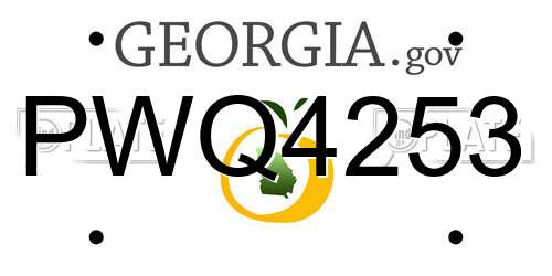 PWQ4253 Georgia License Plate