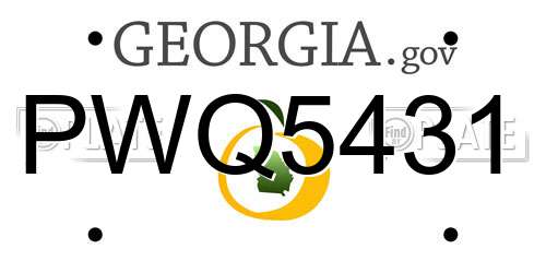 PWQ5431 Georgia License Plate