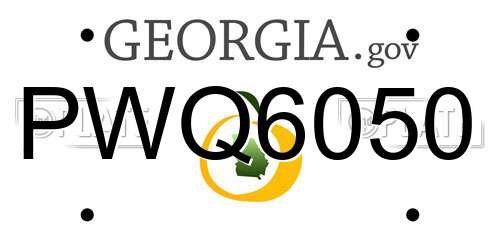PWQ6050 Georgia License Plate