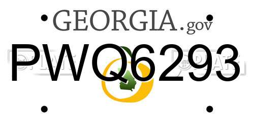 PWQ6293 Georgia License Plate