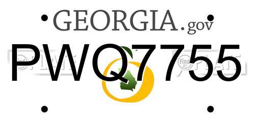 PWQ7755 Georgia License Plate