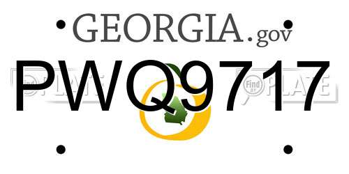 PWQ9717 Georgia License Plate