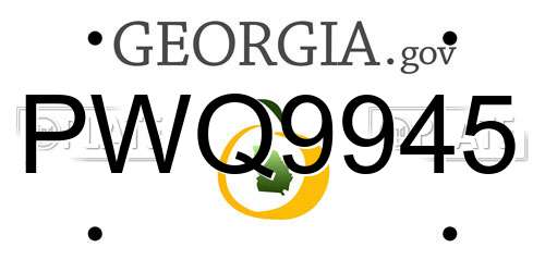 PWQ9945 Georgia License Plate