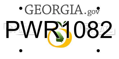 PWR1082 Georgia License Plate