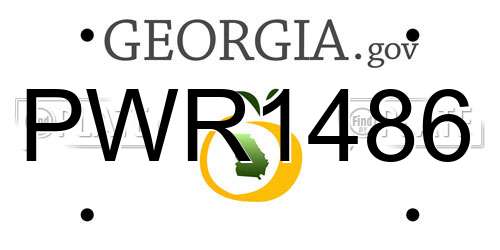 PWR1486 Georgia License Plate