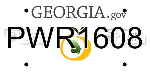 PWR1608 Georgia License Plate
