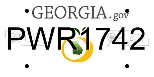 PWR1742 Georgia License Plate