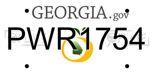 PWR1754 Georgia License Plate