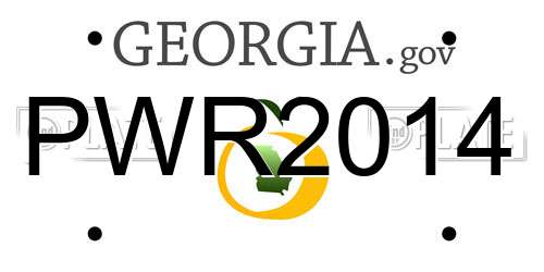 PWR2014 Georgia License Plate