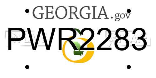 PWR2283 Georgia License Plate