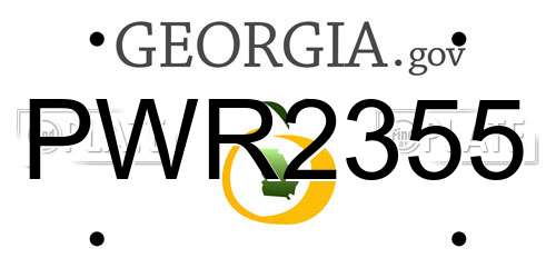 PWR2355 Georgia License Plate