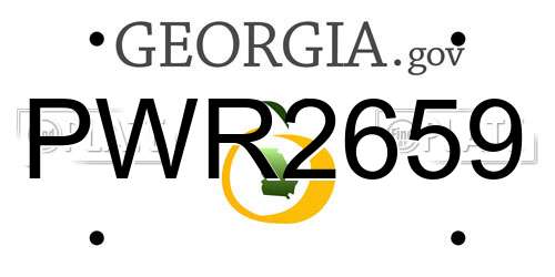 PWR2659 Georgia License Plate