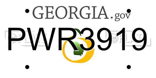 PWR3919 Georgia License Plate