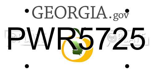 PWR5725 Georgia License Plate