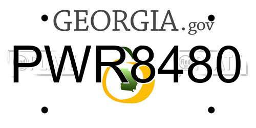 PWR8480 Georgia License Plate