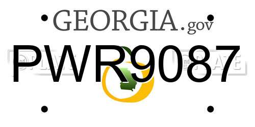 PWR9087 Georgia License Plate