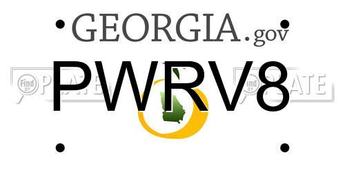 PWRV8 Georgia License Plate