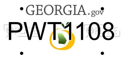PWT1108 Georgia License Plate