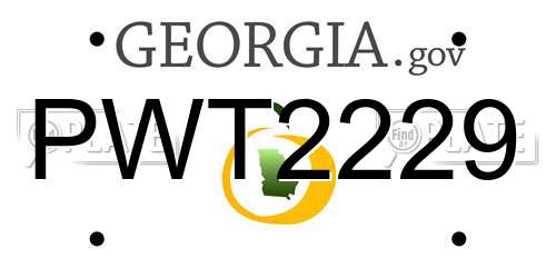 PWT2229 Georgia License Plate