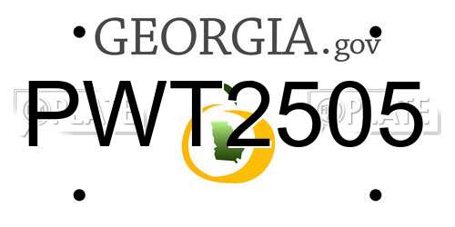 PWT2505 Georgia License Plate