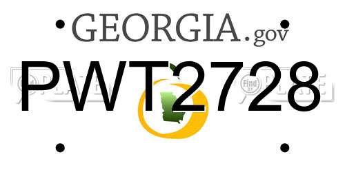 PWT2728 Georgia License Plate