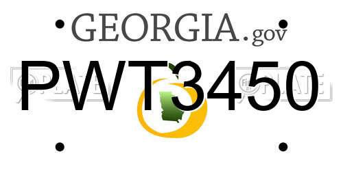 PWT3450 Georgia License Plate
