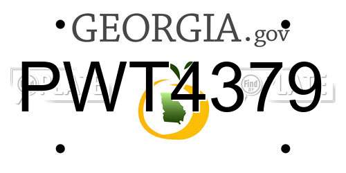 PWT4379 Georgia License Plate