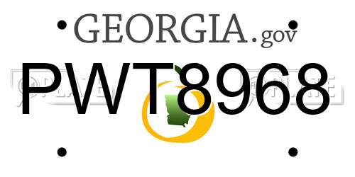 PWT8968 Georgia License Plate