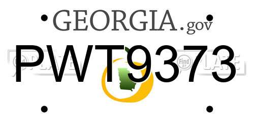 PWT9373 Georgia License Plate