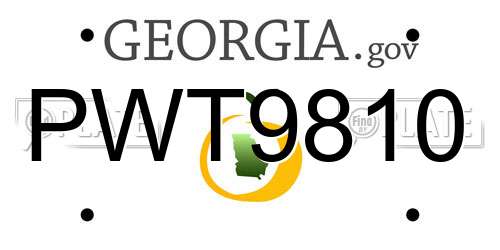PWT9810 Georgia License Plate
