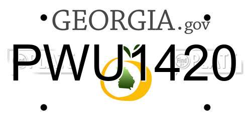 PWU1420 Georgia License Plate