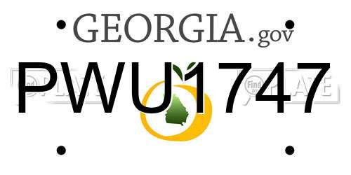 PWU1747 Georgia License Plate