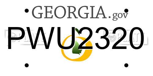 PWU2320 Georgia License Plate