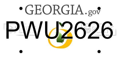 PWU2626 Georgia License Plate