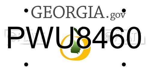 PWU8460 Georgia License Plate
