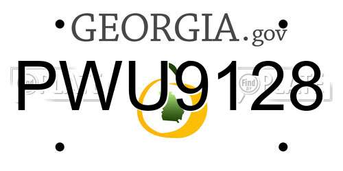 PWU9128 Georgia License Plate