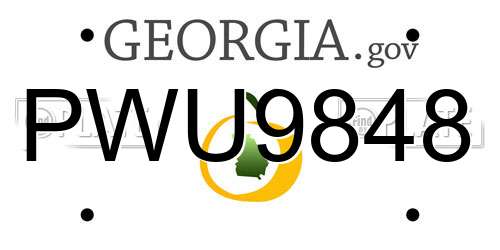 PWU9848 Georgia License Plate