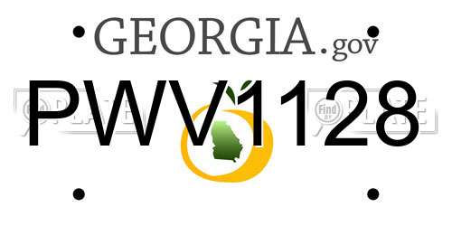 PWV1128 Georgia License Plate