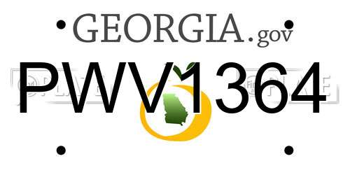 PWV1364 Georgia License Plate