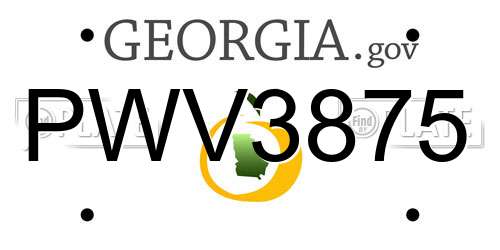 PWV3875 Georgia License Plate