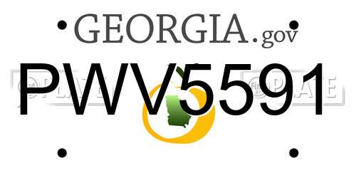 PWV5591 Georgia License Plate