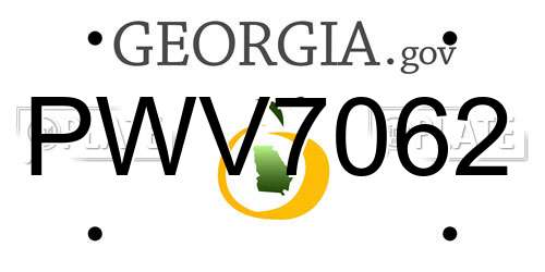 PWV7062 Georgia License Plate