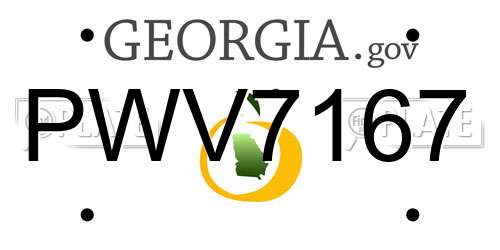 PWV7167 Georgia License Plate